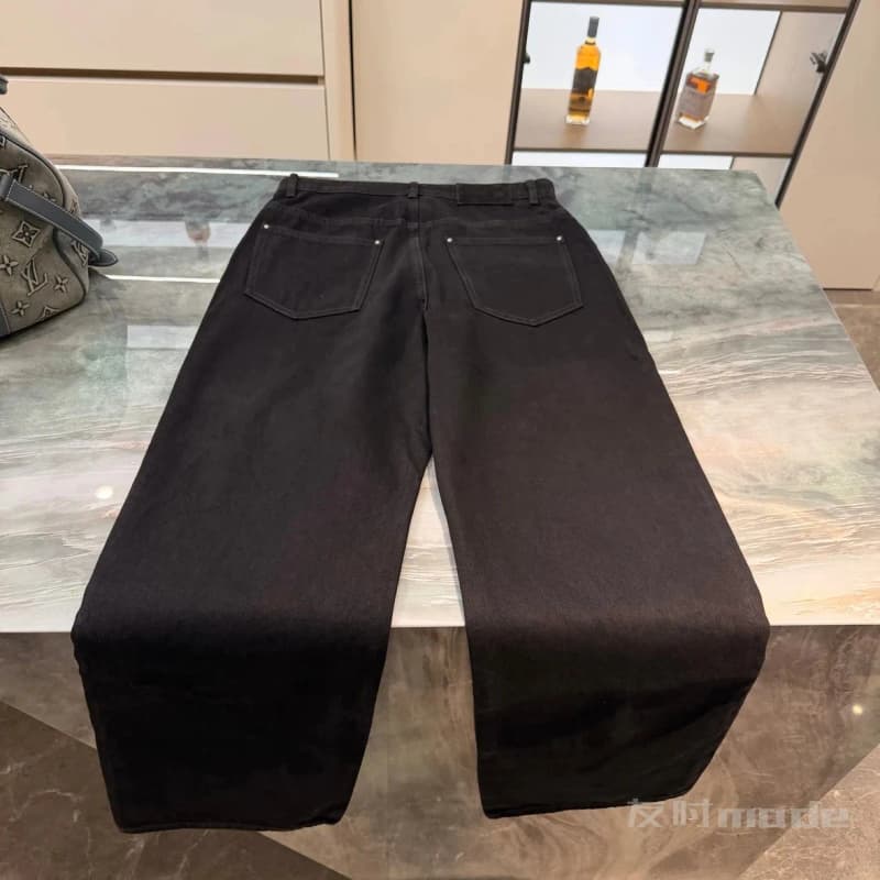 루이비통 워시드 로고 워커 루즈핏 블랙 데님 팬츠 17