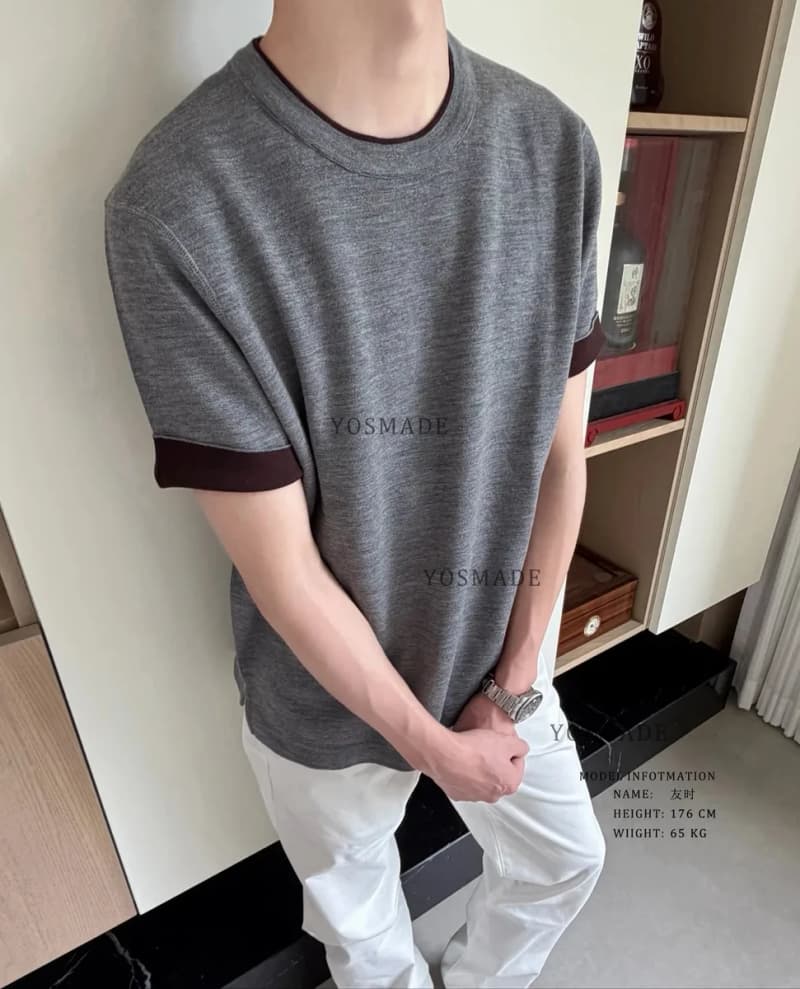 로로피아나 양자사 메리노울 복고 배색 라운드넥 티셔츠 9