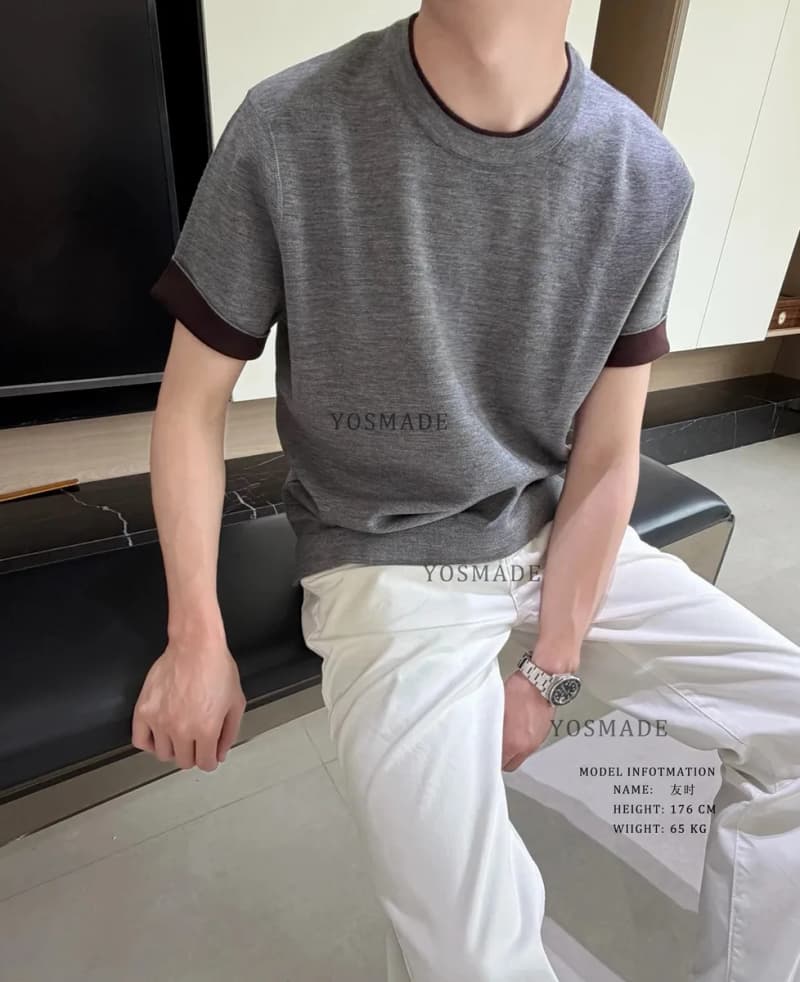 로로피아나 양자사 메리노울 복고 배색 라운드넥 티셔츠 10