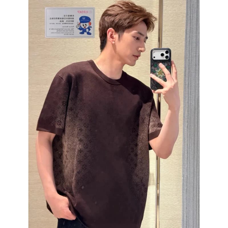 루이비통 그라데이션 자카드 모노그램 니트 티셔츠 (퍼플) 상세 2