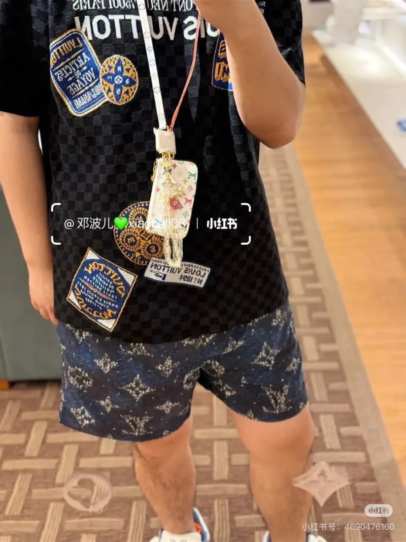 루이비통 세일링 로고 프린트 사첼 수영 반바지 19