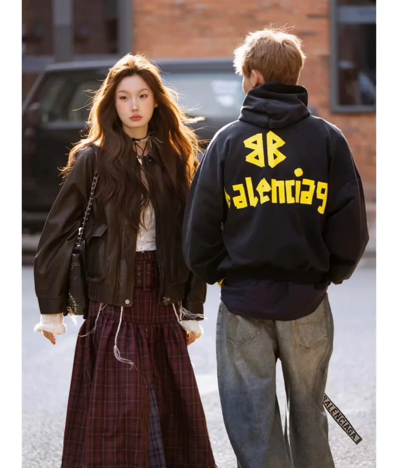 발렌시아가 레터링 테이프 프린트 후드티 (남녀공용) 7