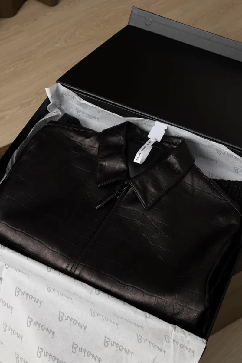 브리오니 크로커다일 엠보싱 카라 레더 자켓 (램스킨) 19