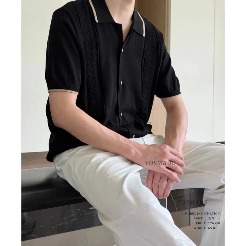 브루넬로 쿠치넬리 올드머니 자카드 스트라이프 반팔 카디건 4