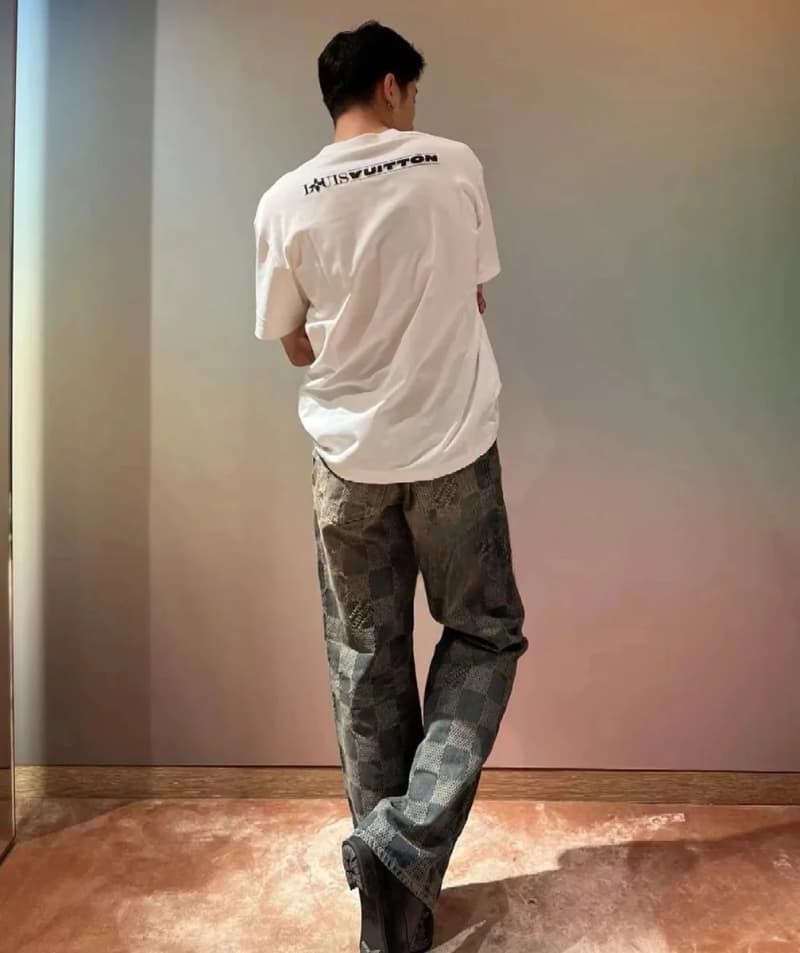 루이비통 체커보드 워시 머드다잉 스트레이트 데님 팬츠 6
