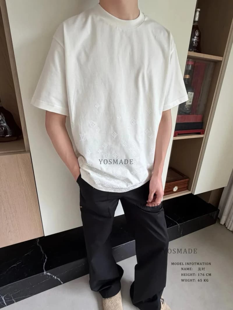루이비통 모노그램 그라데이션 자카드 로고 자수 티셔츠 6