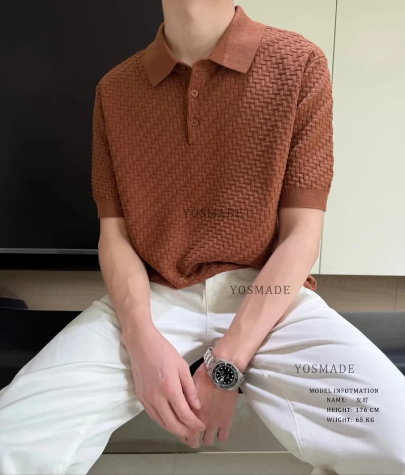 버버리 머벌리실크 혼방 우븐 체크 올드머니 반팔 폴로셔츠 20