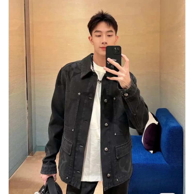 루이비통 그라데이션 라지 플라워 모노그램 데님 자켓 상세 1