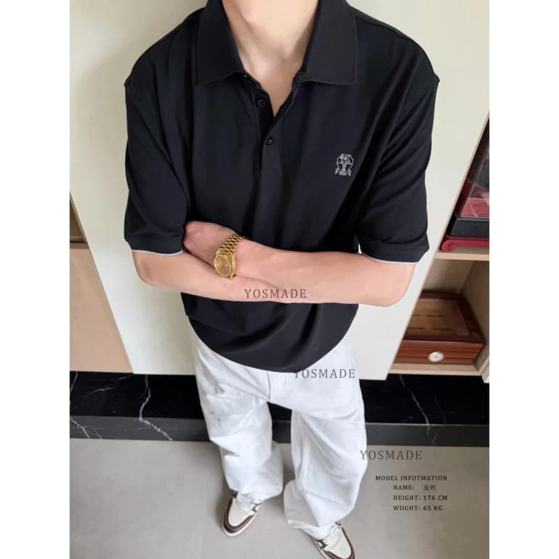 브루넬로 쿠치넬리 코튼 반팔 폴로 셔츠 상세 1