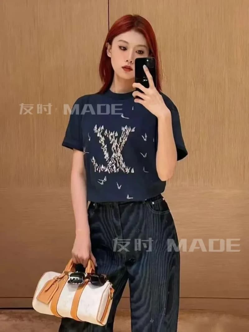 루이비통 범선 자수 오버핏 라운드 반팔 티셔츠 (다크네이비) 13