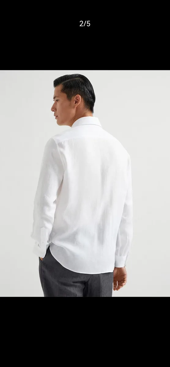 브루넬로 쿠치넬리 남성 리넨 긴팔 셔츠 (100% 아마) 5