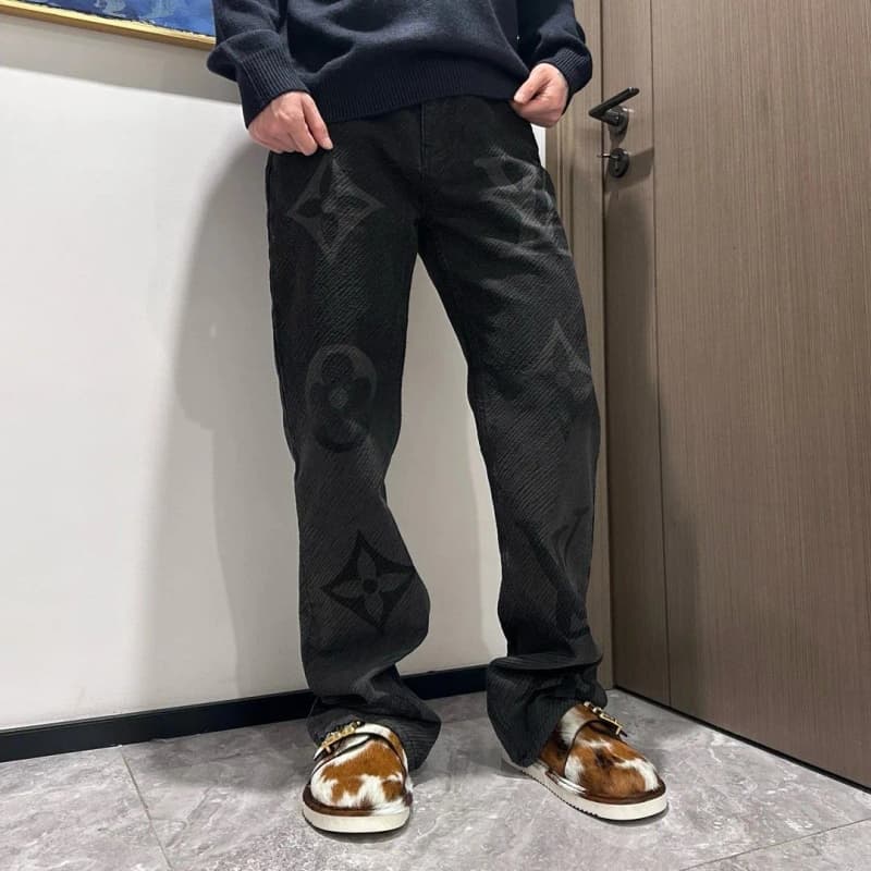 루이비통 빅 플라워 그라디언트 스트레이트 데님 팬츠 상세 2