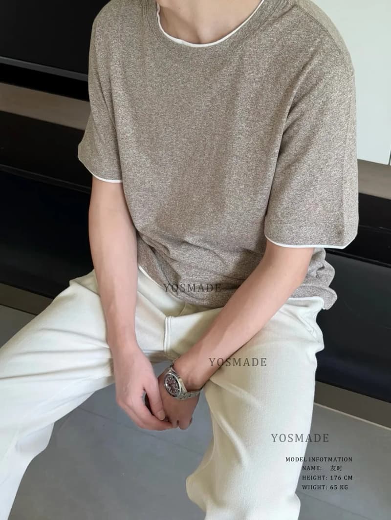 브루넬로 쿠치넬리 코튼 린넨 혼방 페이크 투피스 반팔 티셔츠 8