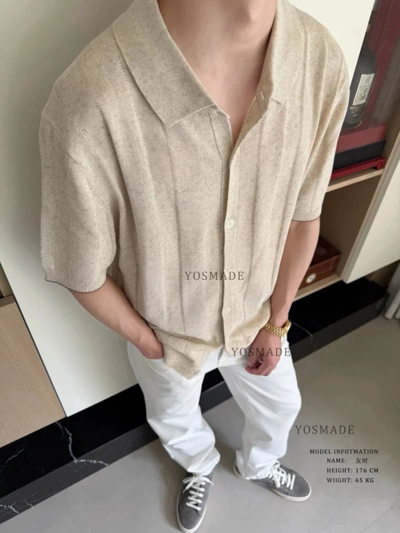 브루넬로 쿠치넬리 아마 혼방 니트 반팔 셔츠 7