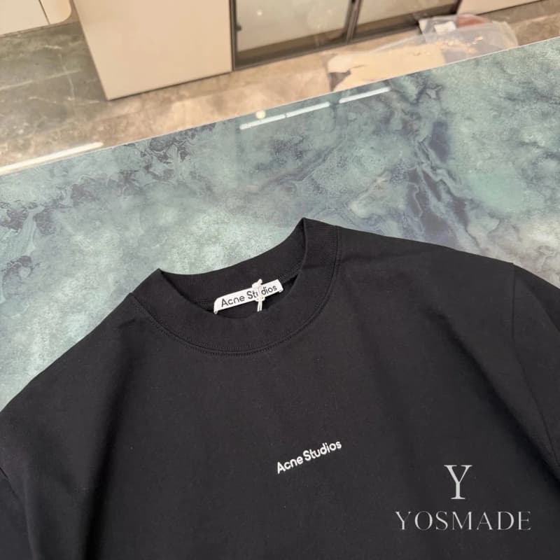 아크네 스튜디오 26 뉴 로고 embroidered 크루넥 반팔 티셔츠 19