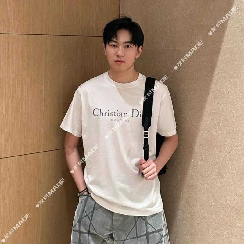 디올 러튼 포인트 테마 프린팅 크루넥 반팔 티셔츠 7