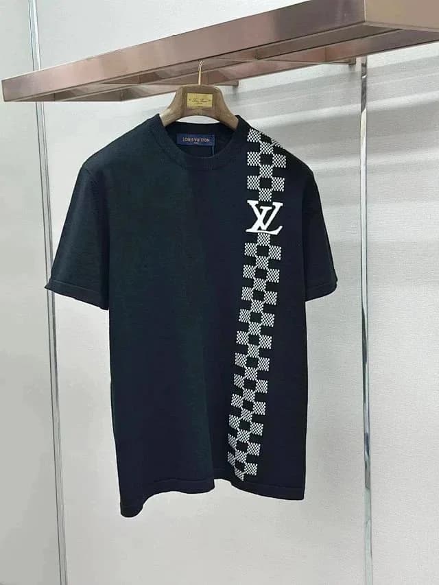 루이비통 체커보드 로고 니트 반팔 티셔츠 8