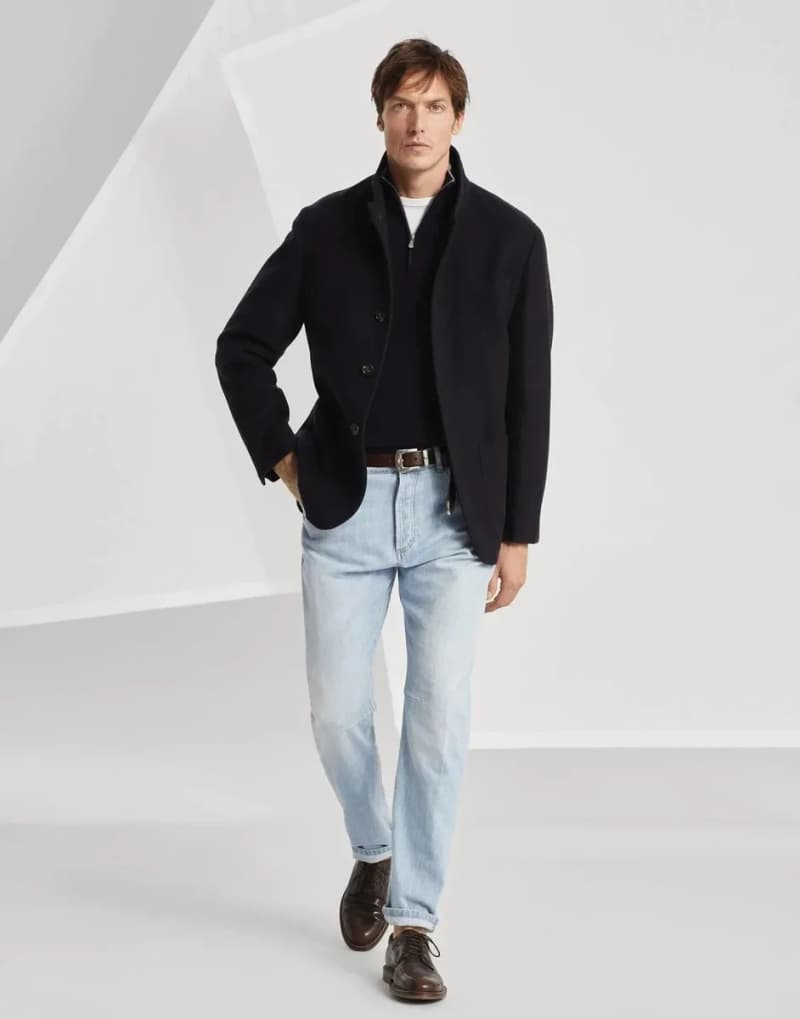 브루넬로 쿠치넬리 데님 팬츠 (코인포켓 레더 로고) 4