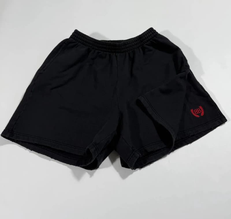 발렌시아가 BB 아치타입 워싱 숏팬츠 (개러먼트 다잉) 3