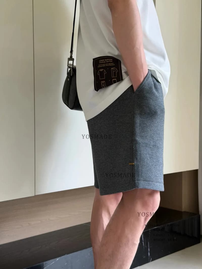 루이비통 클래식 테이프 메탈 버클 드로스트링 캐주얼 반바지 14