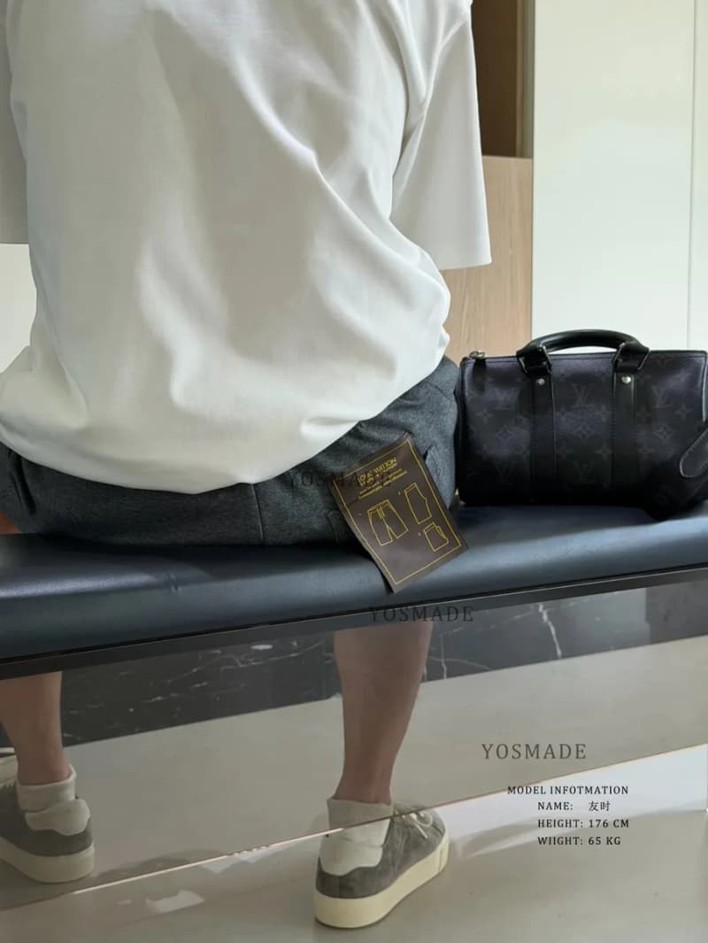 루이비통 클래식 테이프 메탈 버클 드로스트링 캐주얼 반바지 19
