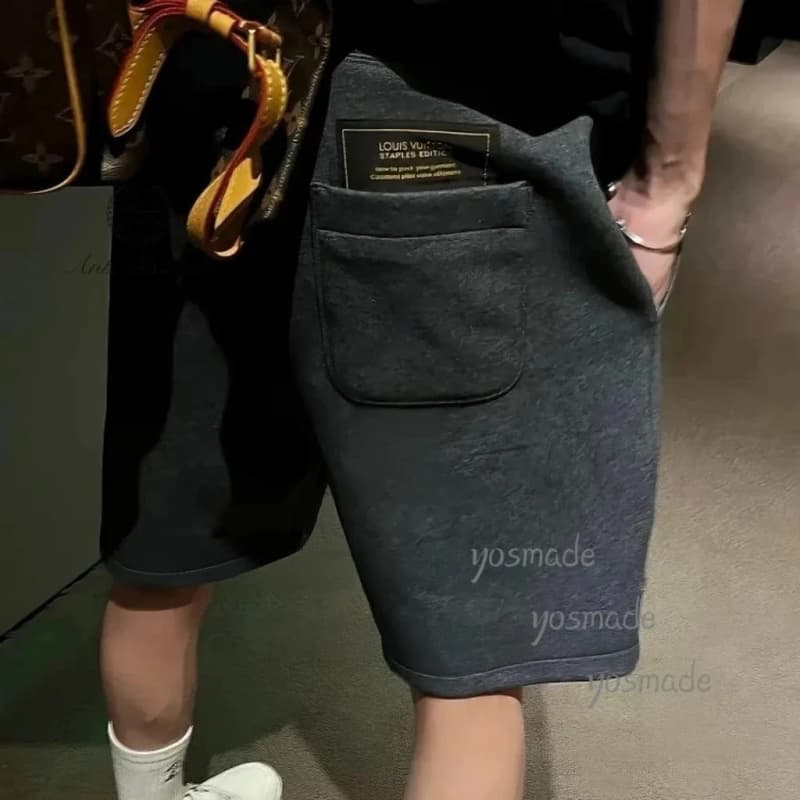 루이비통 클래식 테이프 메탈 버클 드로스트링 캐주얼 반바지 21