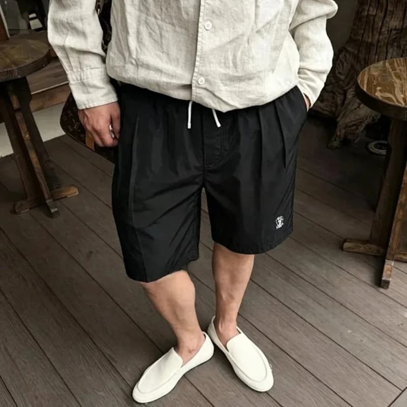브루넬로 쿠치넬리 올드머니 미니멀 자수 라이트 캐주얼 반바지 5
