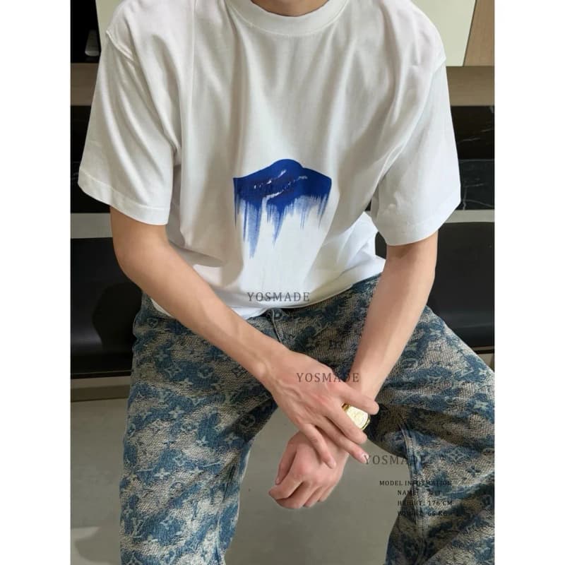보세 파리 아트프린트 루즈핏 라운드넥 반팔 티셔츠 3