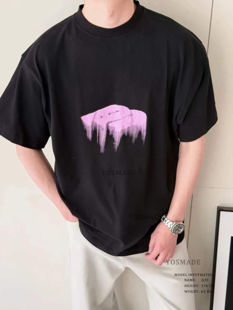 보세 파리 아트프린트 루즈핏 라운드넥 반팔 티셔츠 7
