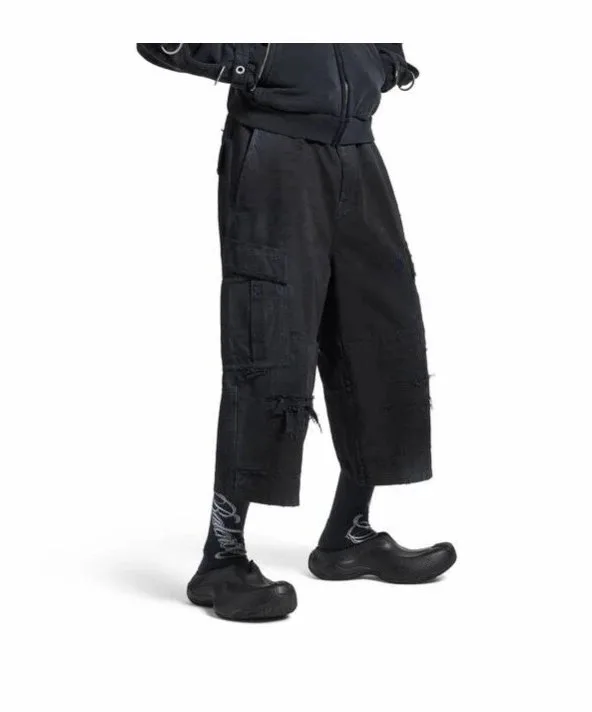 발렌시아가 워싱 빈티지 카고 워크웨어 반바지 (7부) 상세 2