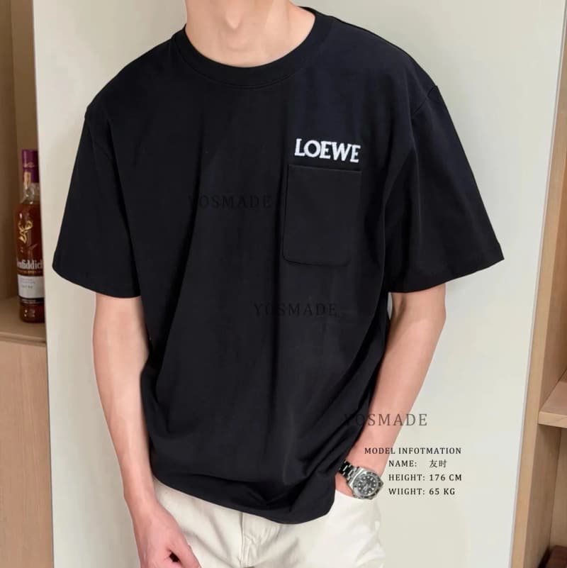 로에베 조인트 패치 포켓 테마 자수 크루넥 루즈핏 반팔 티셔츠 3