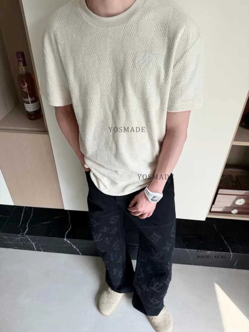 루이비통 체커보드 타월 자수 크루넥 반팔 티셔츠 8