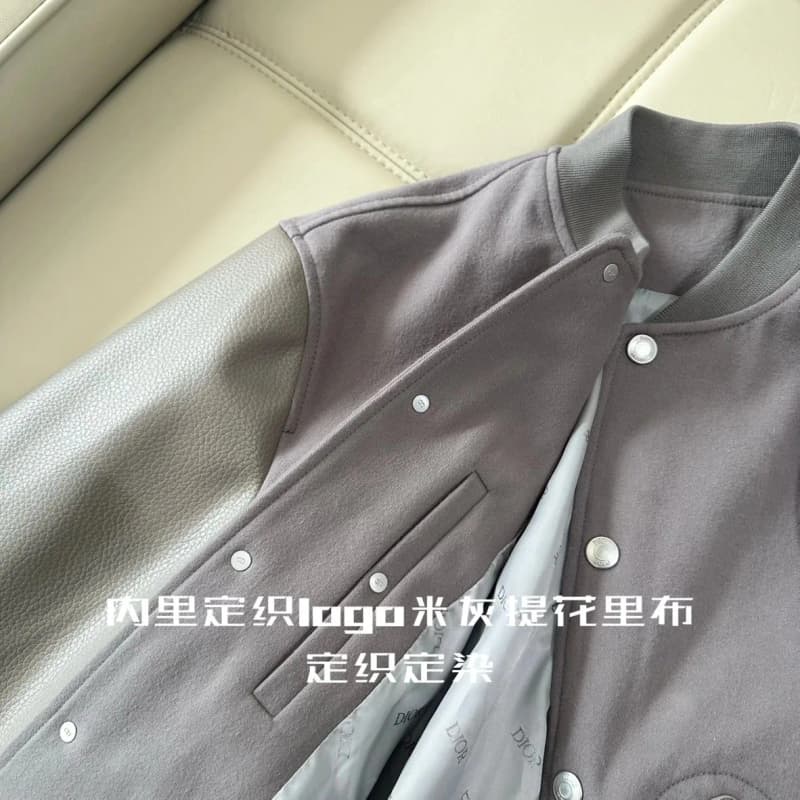 디올 포 마이 리얼 프렌즈 레더 슬리브 베이스볼 자켓 19