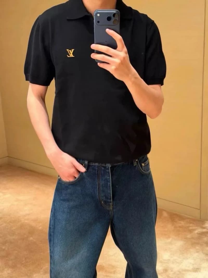 루이비통 핸드 자수 로고 루즈핏 카라 반팔 폴로 티셔츠 14