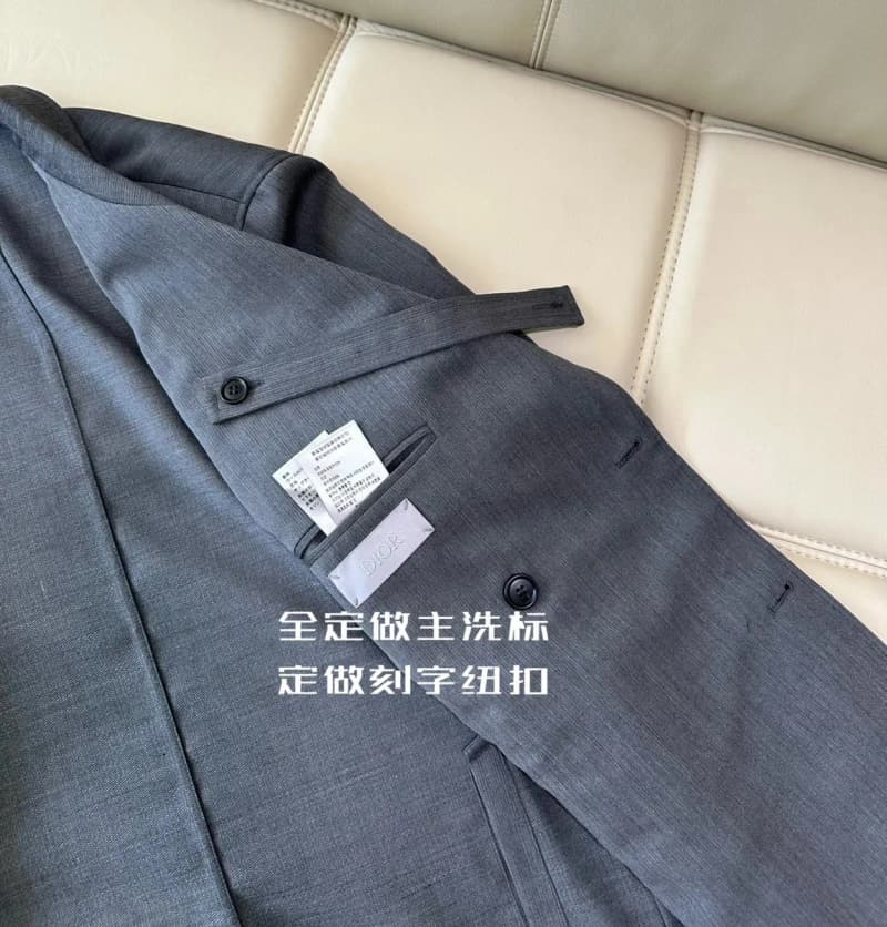 디올 웨이브 스텝 패턴 울 블레이저 세트 (그레이) 20