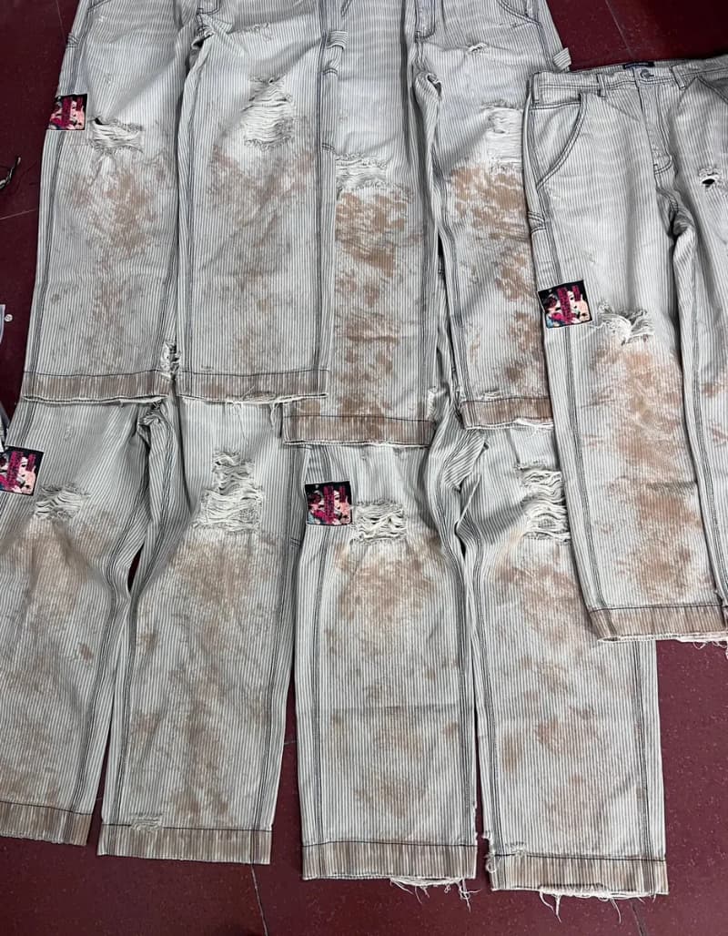 앙팡리쉬데프리메 진흙염색 스트라이프 카펜터 팬츠 3