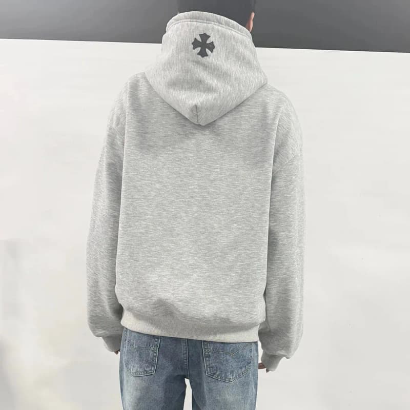 크롬하츠 梵文 크로스 카프 자수 후드티 3