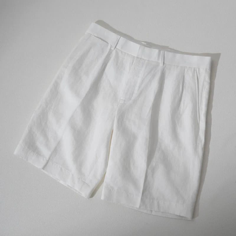 콜라 인디펜던트 리넨 코튼 블렌드 버뮤다 반바지 상세 2