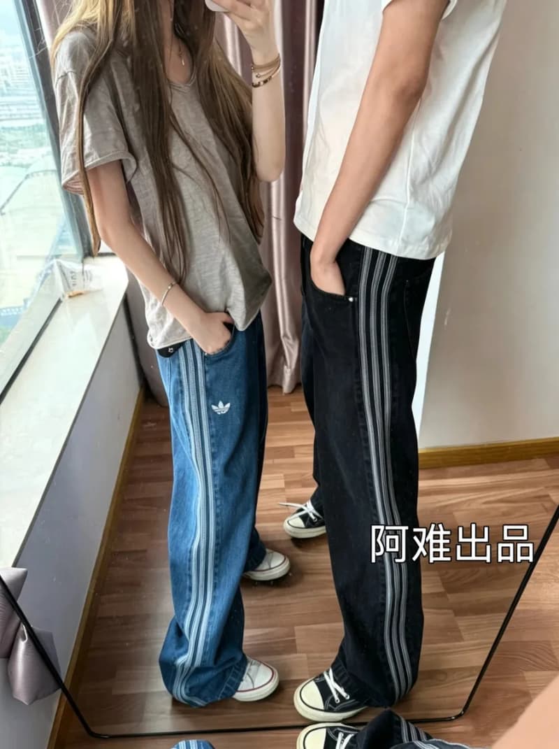 아디다스 삼선 스트레이트 데님 팬츠 (클린핏 부츠컷) 상세 1