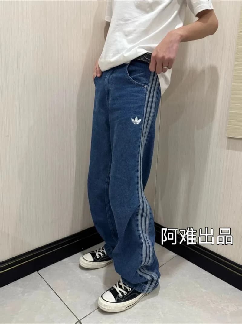 아디다스 삼선 스트레이트 데님 팬츠 (클린핏 부츠컷) 상세 2