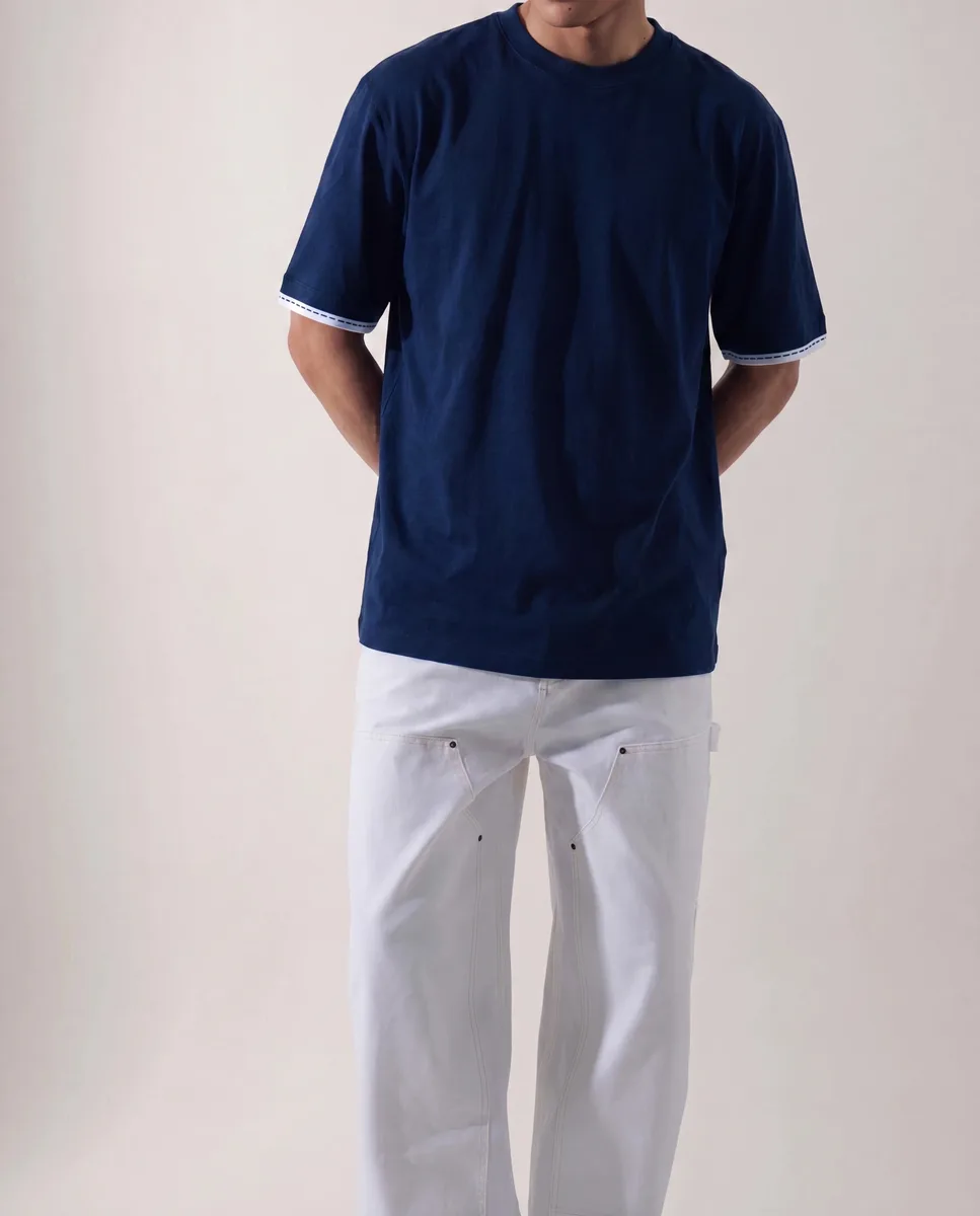 에르메스 빈그린 라운드넥 투톤 장식 마핀코튼 반팔티 21