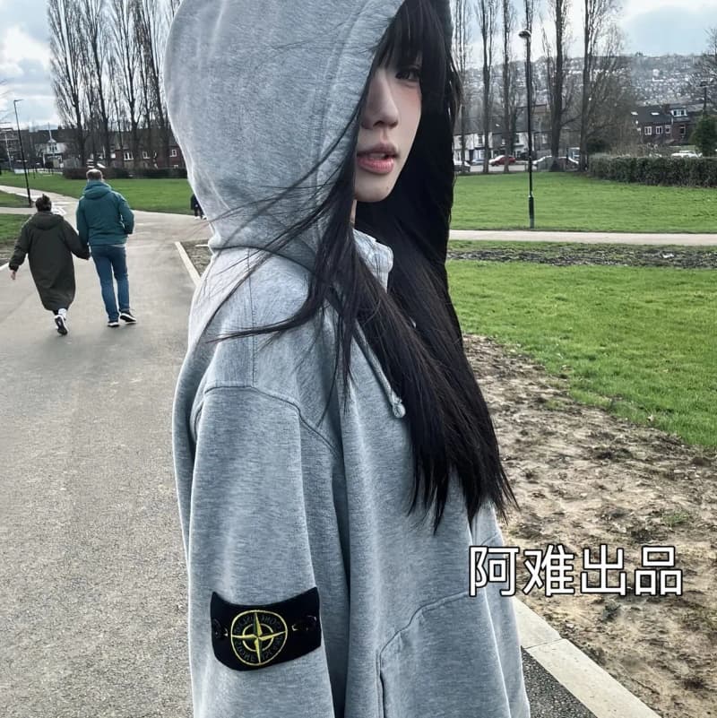 스톤아일랜드 자수 배지 후드 집업 (클린핏) 9