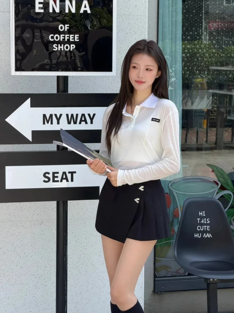 미우미우 스타일 강연사 초극세사 로문 시스루 폴로셔츠 14