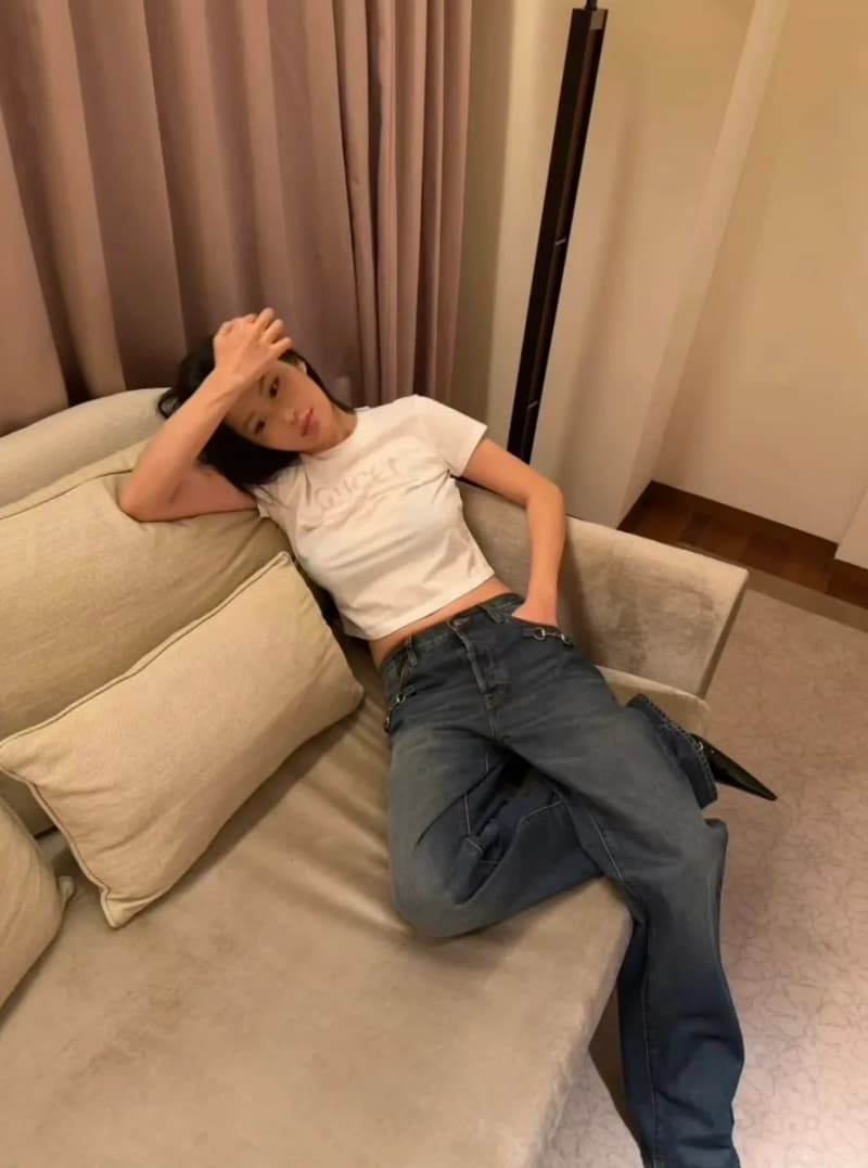 구찌 호스빗 장식 투컬러 데님 팬츠 17