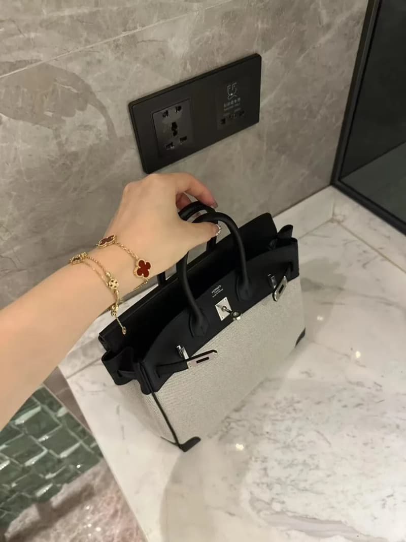 에르메스 버킨 25 투알 (팬더 블랙 실버) 상세 2