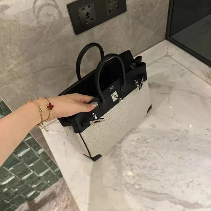 에르메스 버킨 25 투알 (팬더 블랙 실버) 9