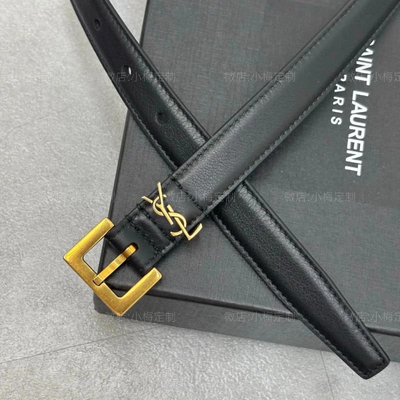생로랑 골드 버클 벨트 2cm (블랙) 4