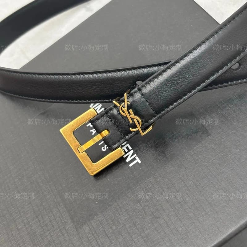 생로랑 골드 버클 벨트 2cm (블랙) 상세 2
