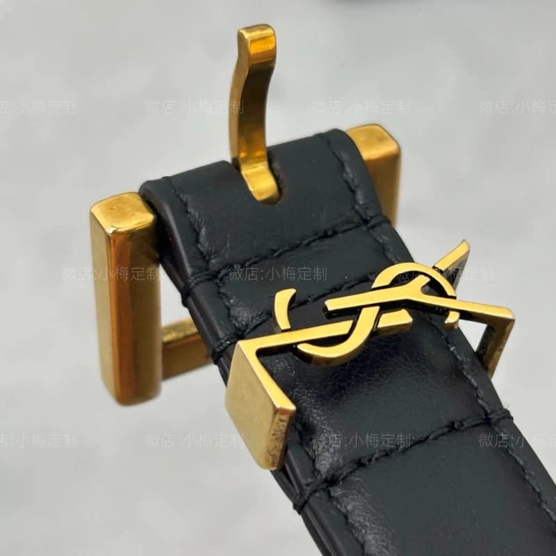 생로랑 골드 버클 벨트 2cm (블랙) 8