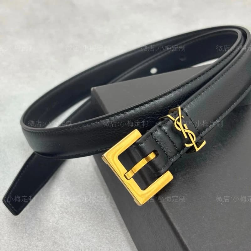 생로랑 골드 버클 벨트 2cm (블랙) 6